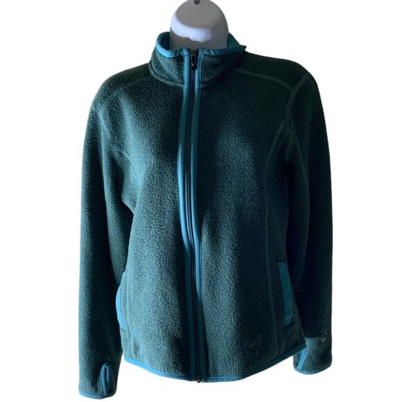 Kuhl Fleece Jacket Green Womens Size Medium Full Zip Long Sleeve Thumb Hole Coat - Picture 1 of 10
